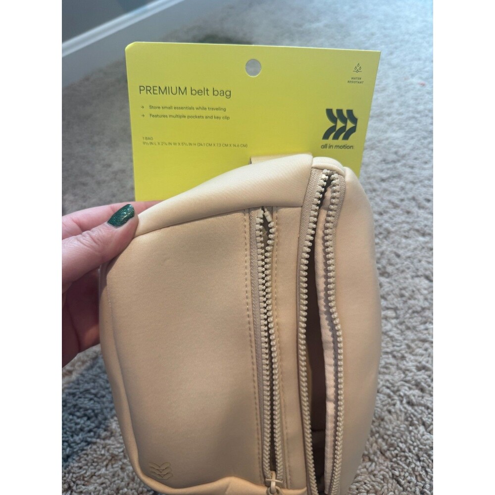 Premium Belt Fanny Pack Bag Tan/Cream-All In Motion -New